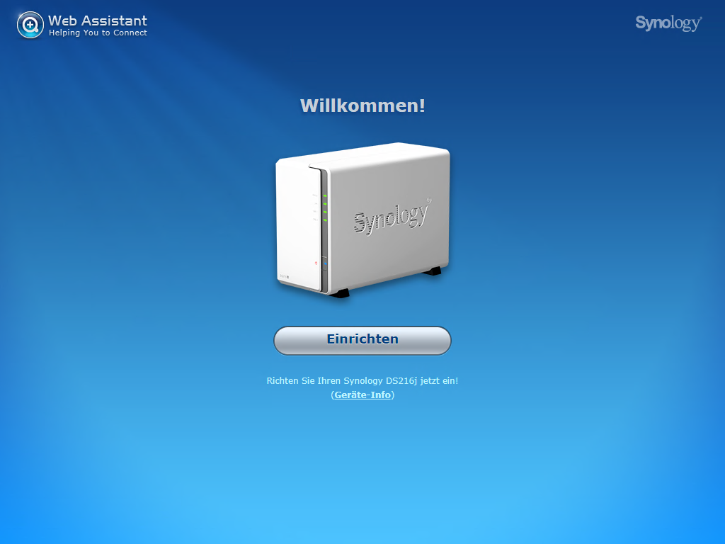 Synology Willkommen