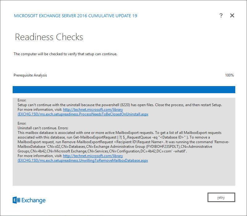 Exchange Database Export Request